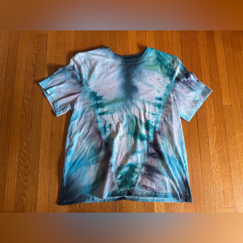 Michael Stars x Karla Hand Ice-Dyed “Ribbed Exoskeleton” T-Shirt, Size M